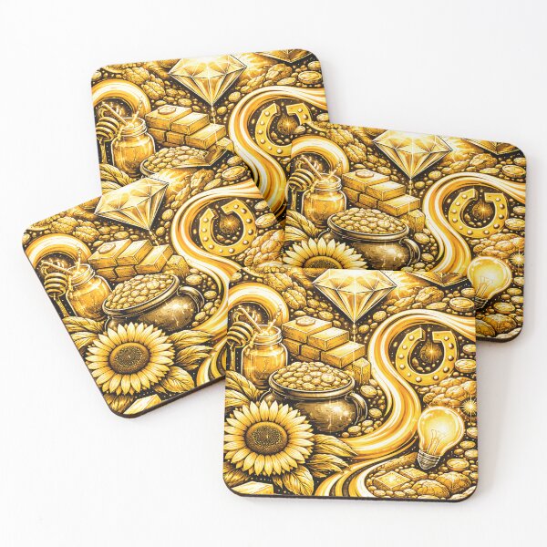 Item preview, Yellow Things Abstract Collage in Black and Gold designed and sold by DrizzyV.