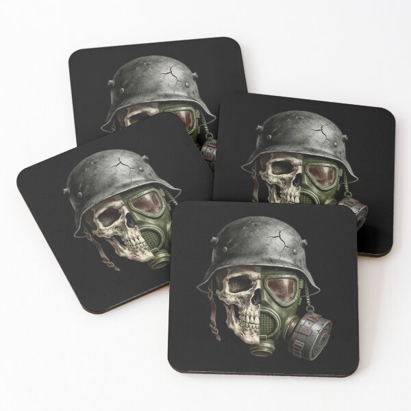 Item preview, Post Apocalyptic Soldier Skull in Gas Mask - Grunge Warfare Art designed and sold by EXILE Art Co.