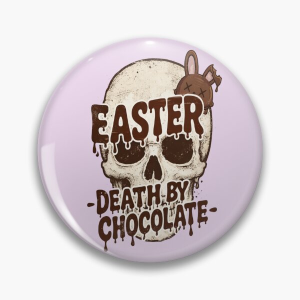 Item preview, Easter Skull With Melting Chocolate Text and Bunny — Death by Chocolate Horror Graphic Tee Design designed and sold by FireOrchid.