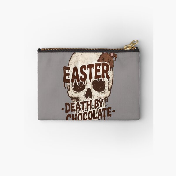 Item preview, Easter Skull With Melting Chocolate Text and Bunny — Death by Chocolate Horror Graphic Tee Design designed and sold by FireOrchid.