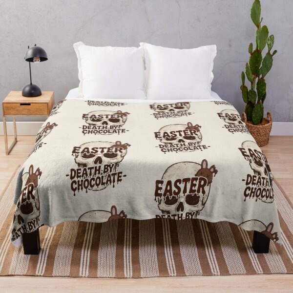 Item preview, Easter Skull With Melting Chocolate Text and Bunny — Death by Chocolate Horror Graphic Tee Design designed and sold by FireOrchid.