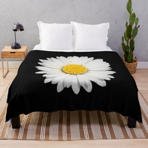 Item preview, Top View of a White Common Daisy Isolated on Black designed and sold by taiche.