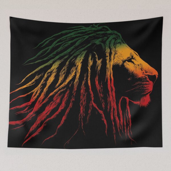 Item preview, Rasta-colored lion with dreads designed and sold by anytka.