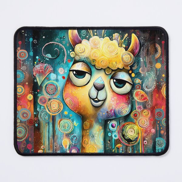 Item preview, Abstract fantasy llama with detailed patterns in bright colors designed and sold by WhimsyArt ○ byGTL.