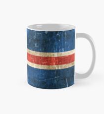 Weinlese gealtert und verkratzte isländische Flagge Tasse (Standard)