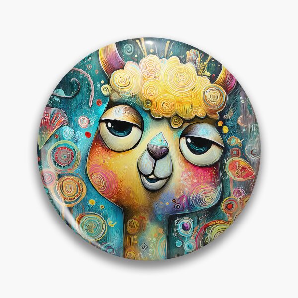 Item preview, Abstract fantasy llama with detailed patterns in bright colors designed and sold by WhimsyArt ○ byGTL.