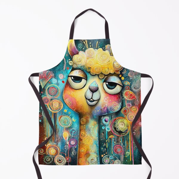 Item preview, Abstract fantasy llama with detailed patterns in bright colors designed and sold by WhimsyArt ○ byGTL.