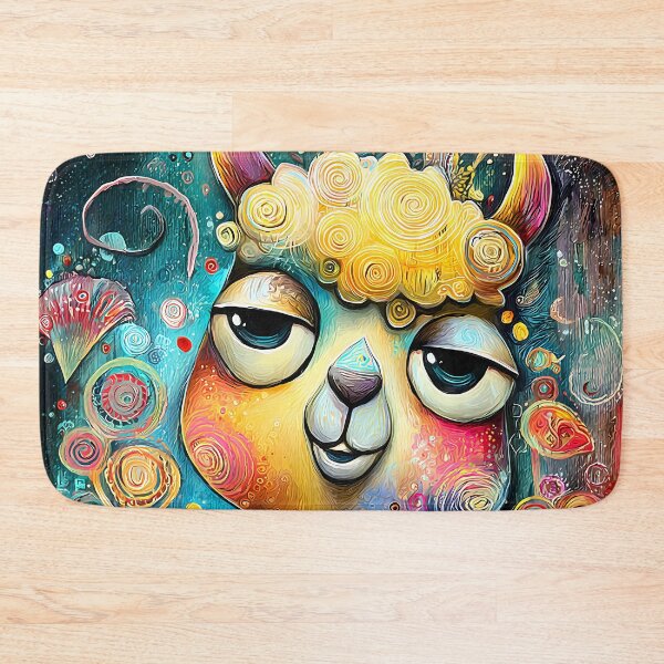 Item preview, Abstract fantasy llama with detailed patterns in bright colors designed and sold by WhimsyArt ○ byGTL.