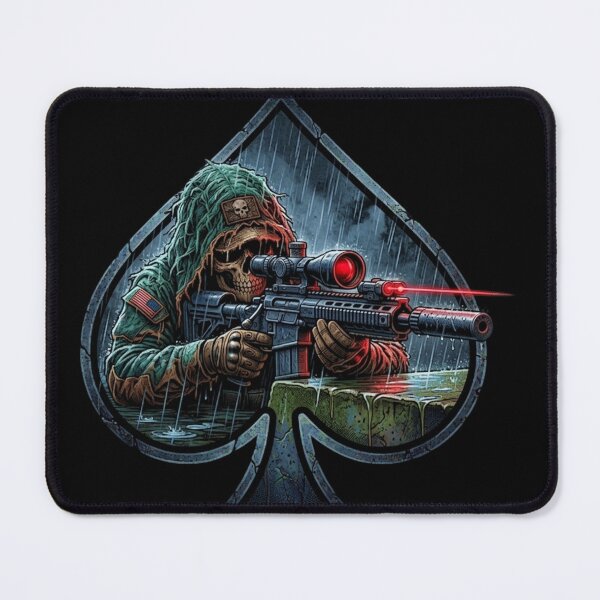 Item preview, Sniper Ace of Spades - Tactical Skull Marksman Military Art designed and sold by EXILE Art Co.