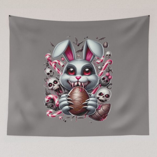 Artikelvorschau, Böser, dunkler Osterhase mit Schokoladenei – Gruseliges Horror-Osterhasen-Design entworfen und verkauft von Art-Arcade6.