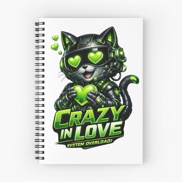 Item preview, Cyber Cat in Love – Crazy in Love System Overload Neon Design designed and sold by jerskie_12tribes.