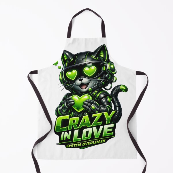 Item preview, Cyber Cat in Love – Crazy in Love System Overload Neon Design designed and sold by jerskie_12tribes.