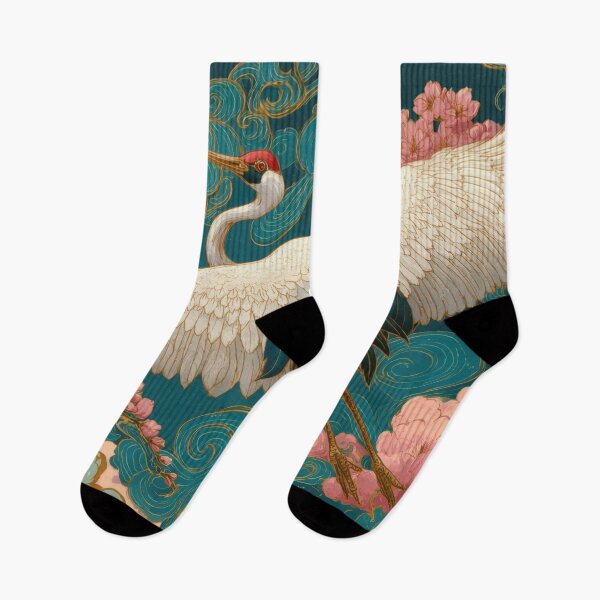 Item preview, Crane flies over blossoms designed and sold by anytka.