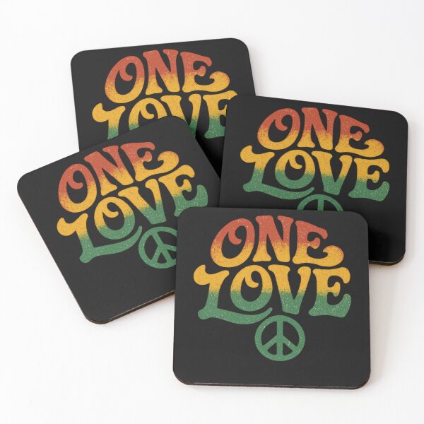Item preview, One Love Peace Symbol Retro Reggae Art designed and sold by AilinsDesigns.