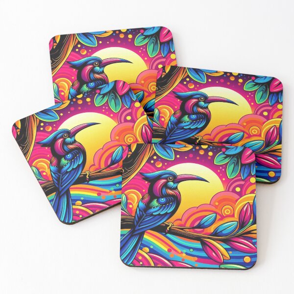 Item preview, Psychedelic Jakamar – Tropical Wildlife Artwork designed and sold by Dogandesighn.