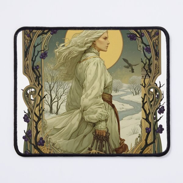 Item preview, Marzanna Slavic Goddess of Winter - White Bride Folklore Art designed and sold by Lore&Lines Studio.