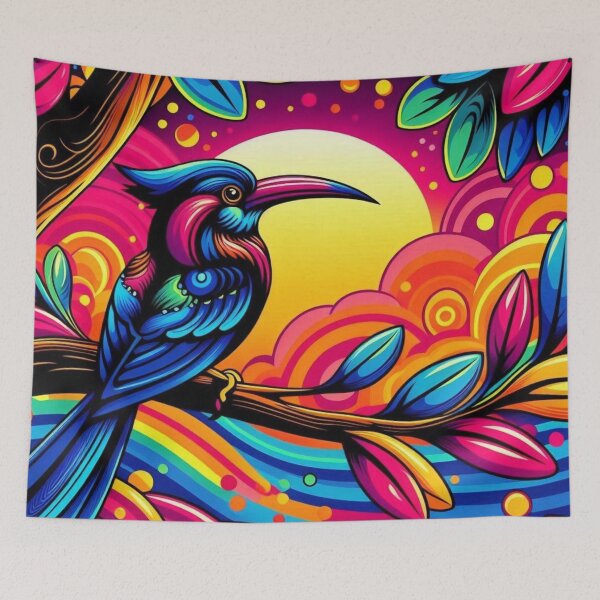 Item preview, Psychedelic Jakamar – Tropical Wildlife Artwork designed and sold by Dogandesighn.
