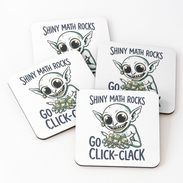 Item preview, Shiny Math Rocks Go Click Clack Funny RPG Gaming Goblin designed and sold by Fenay Designs.