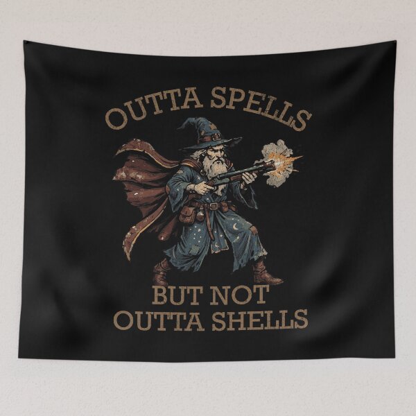 Item preview, Outta Spells But Not Outta Shells Funny Wizard designed and sold by Belarte.shop.
