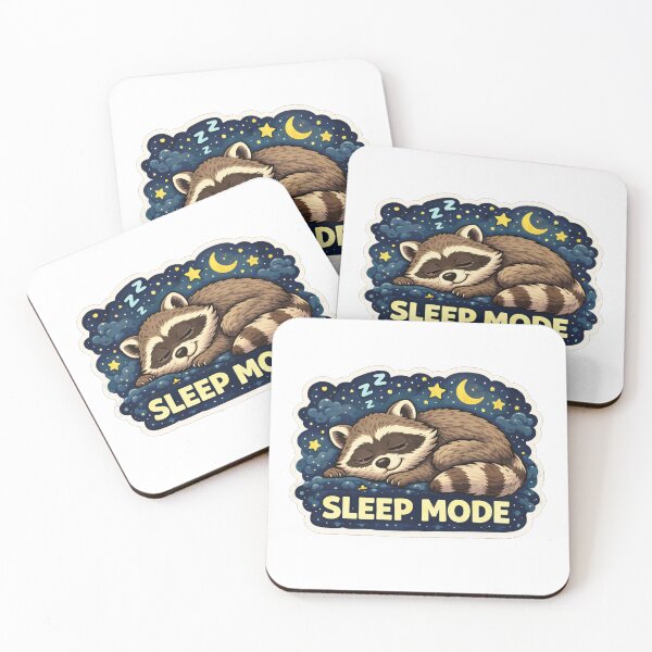 Item preview, Pegatina de meme de mapache lindo y divertido de Sleep Mode Mapache Basura Modo Sueño designed and sold by The-Ayms ⭐⭐⭐⭐⭐.