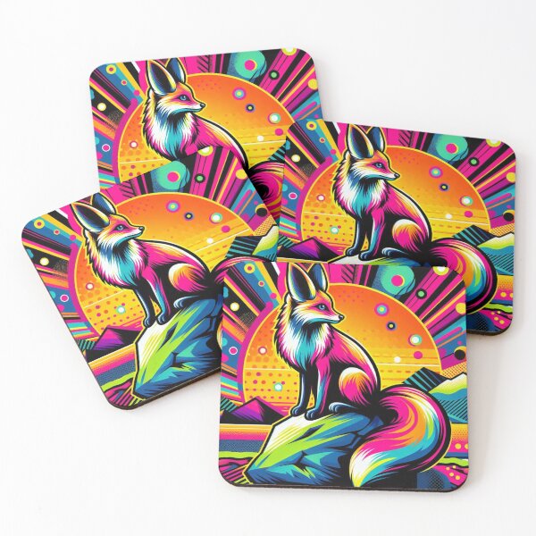 Item preview, Neon Fox – Psychedelic Wilderness Design designed and sold by Dogandesighn.