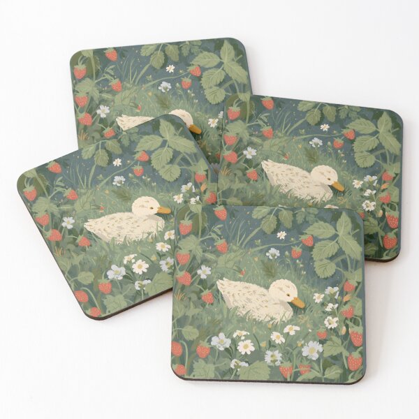 Item preview, Duckling in Strawberry Patch designed and sold by Lore&Lines Studio.