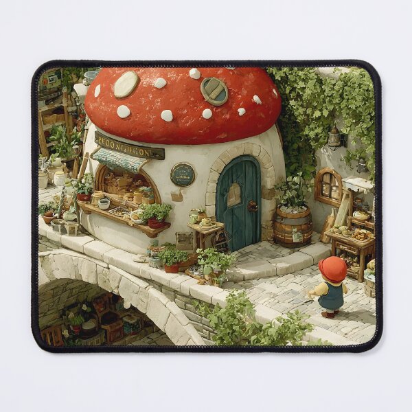 Item preview, Cozy Mushroom Shop Miniature Village Scene designed and sold by Quietlume Press.