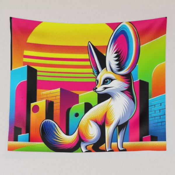 Item preview, Neon Fennec Fox – Surreal Urban Fantasy designed and sold by Dogandesighn.
