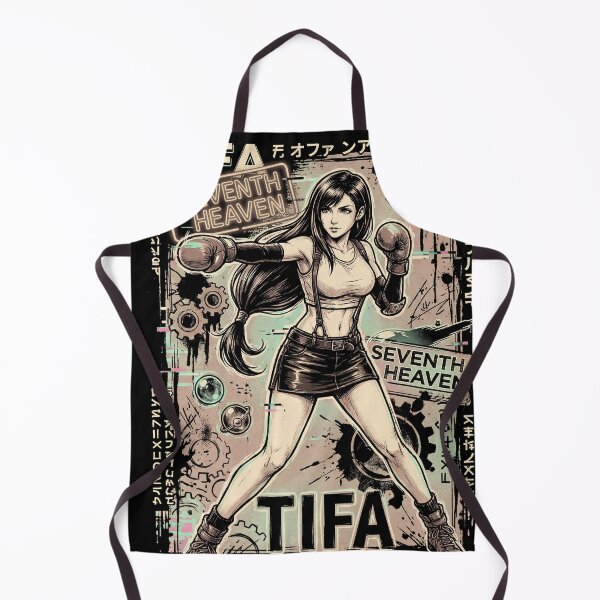 Item preview, Tifa Lockhart FF7 Remake Black Crop Top Midriff Portrait designed and sold by Senpaiwaves.