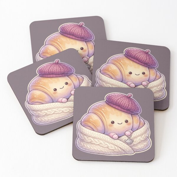 Item preview, Cozy French Croissant in Beret – Kawaii Aesthetic Pastry designed and sold by MerchYouSearch.
