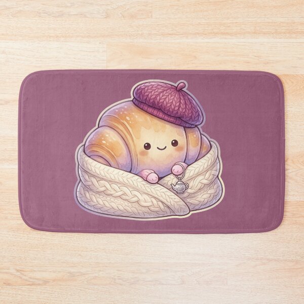 Item preview, Cozy French Croissant in Beret – Kawaii Aesthetic Pastry designed and sold by MerchYouSearch.