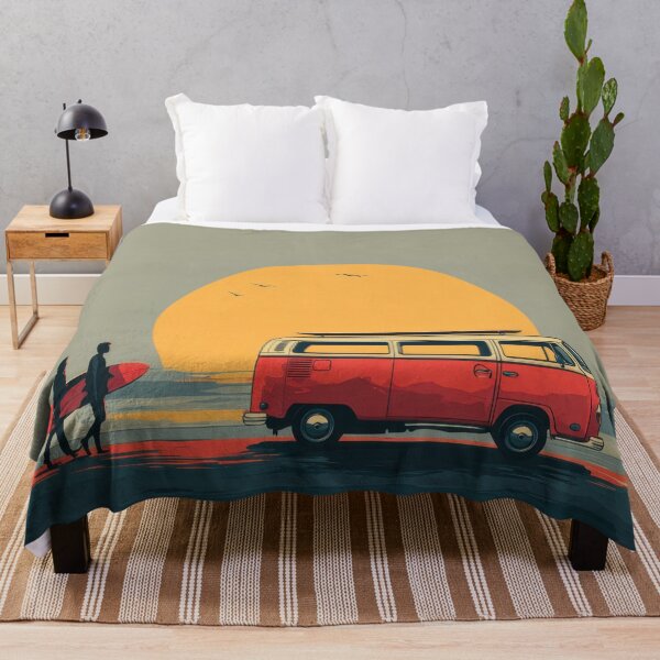 Item preview, Surfers walk by a van at sunset designed and sold by anytka.