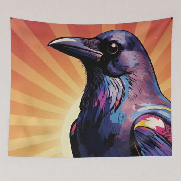 Item preview, Radiant Raven – Cosmic Sunburst designed and sold by Dogandesighn.