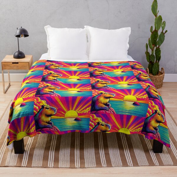 Item preview, Sunset Serenity – Vibrant Capybara Art designed and sold by Dogandesighn.