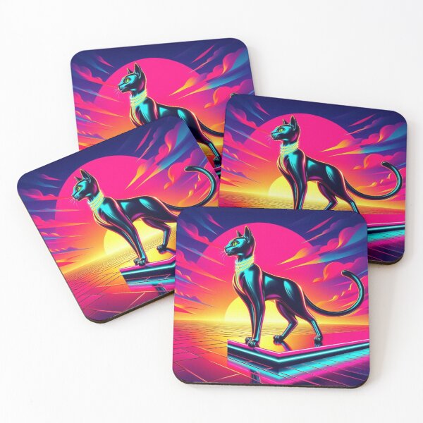 Item preview, neon black cat designed and sold by Dogandesighn.