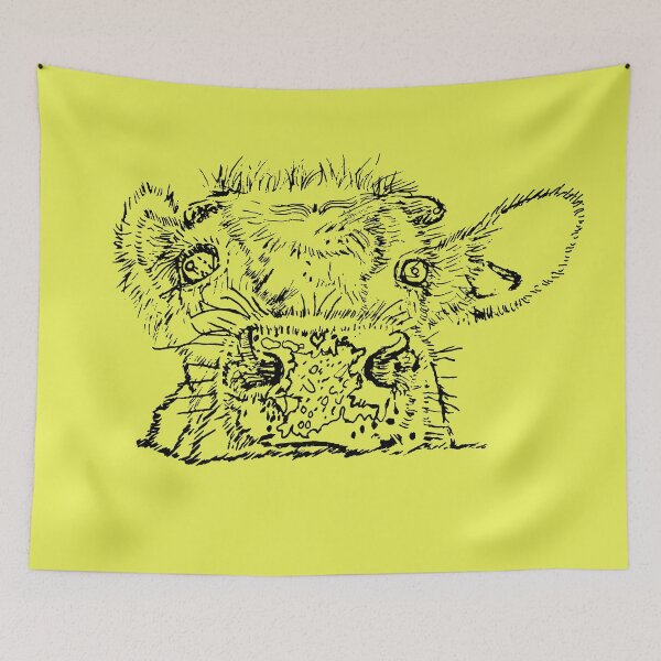 Item preview, Dairy Cow - Peekamoo - (#E9F055) designed and sold by The Stippler Process.