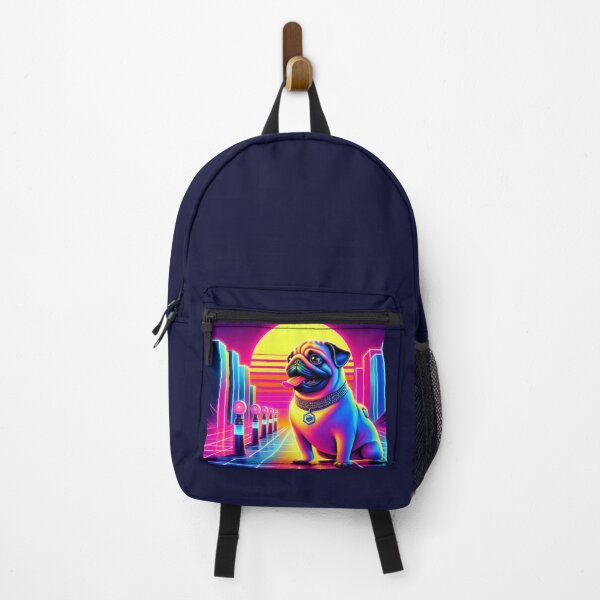 Item preview, Neon Pug – Synthwave Retro-Futuristic Design designed and sold by Dogandesighn.