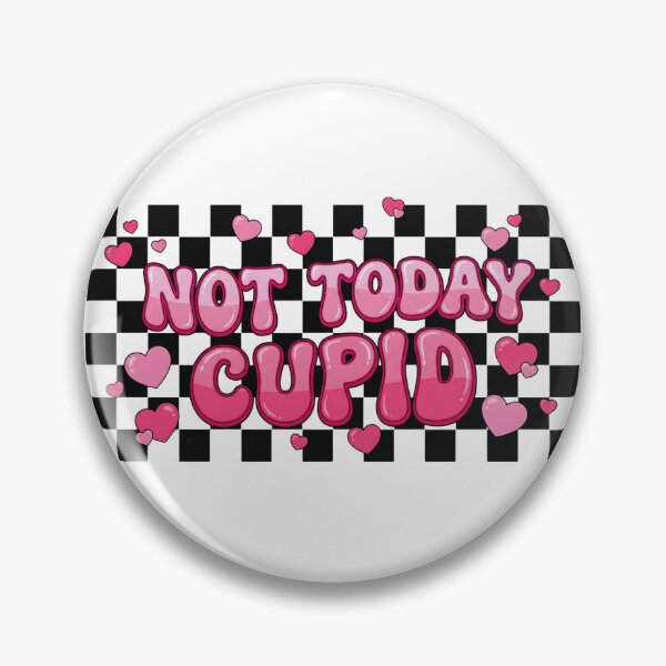 Item preview, Retro Pink Not Today Cupid Checkerboard designed and sold by DizzyShirts1.