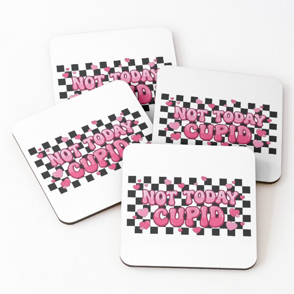 Item preview, Retro Pink Not Today Cupid Checkerboard designed and sold by DizzyShirts1.