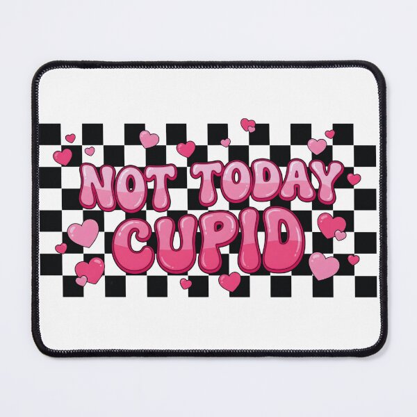 Item preview, Retro Pink Not Today Cupid Checkerboard designed and sold by DizzyShirts1.