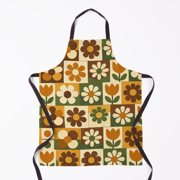 Item preview, Retro 70s Floral Mosaic Pattern - Earthy Mod Flower Grid designed and sold by DeeLulu.