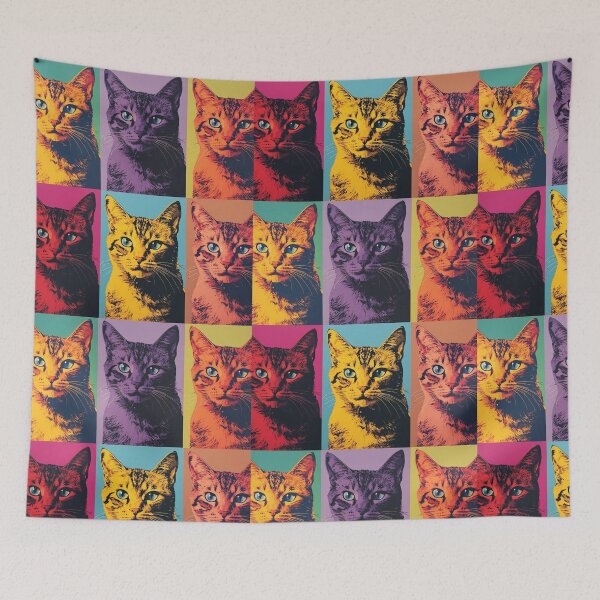 Item preview, Colorful Retro Pop Art Cat Portrait designed and sold by Panda Creative Studio.