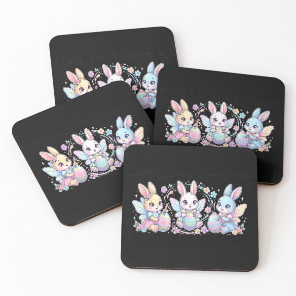 Item preview, Cute Easter Bunny Fairies Painting Colorful Eggs With Flowers, Sparkles, and Pastel Charm designed and sold by FireOrchid.