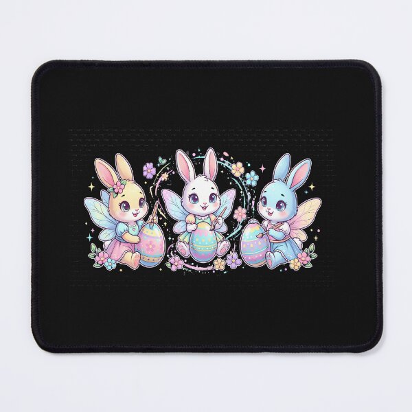 Item preview, Cute Easter Bunny Fairies Painting Colorful Eggs With Flowers, Sparkles, and Pastel Charm designed and sold by FireOrchid.