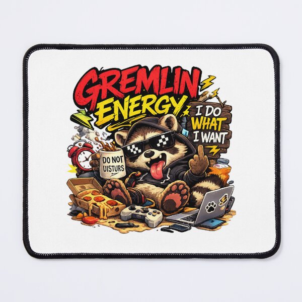 Item preview, Gremlin Energy Raccoon Funny Trash Panda Meme Sticker designed and sold by The-Ayms ⭐⭐⭐⭐⭐.