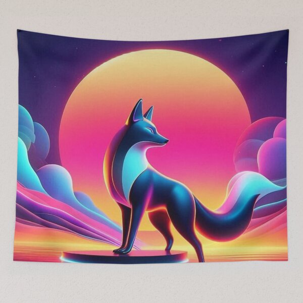 Item preview, Neon Fox – Cyberpunk Fantasy Animal Design designed and sold by Dogandesighn.