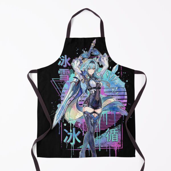 Item preview, Eula Lawrence Genshin Vaporwave Retro 80s Pink Teal Portrait designed and sold by Senpaiwaves.