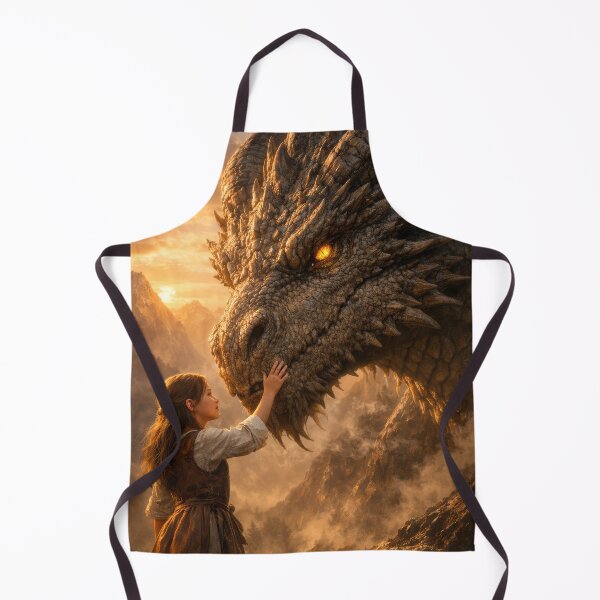Item preview, Girl and Dragon Friendship – Magical Fantasy Dragon Companion Artwork designed and sold by DrakariArt.