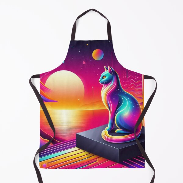 Item preview, Cosmic Cat – Neon Fantasy Landscape designed and sold by Dogandesighn.