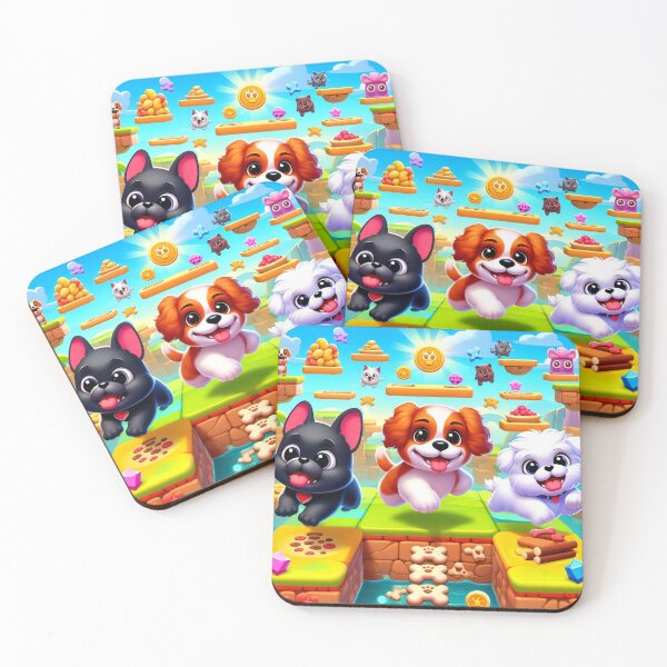 Item preview, Cute Platform Game Style Gamer Dogs Adventure designed and sold by AI-Only Creations.